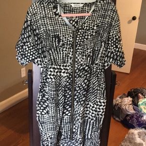 Geometric dress black and beige dress